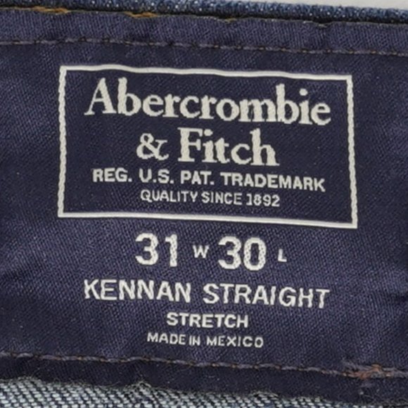 Abercrombie & Fitch Men's Kennan Straight Stretch Jeans Dark Wash Size W31/L30 - Picture 4 of 5